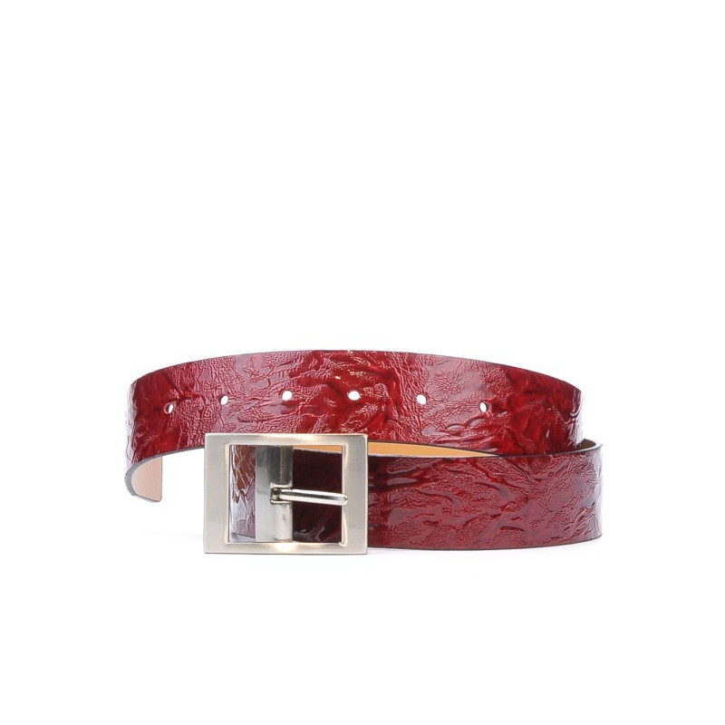 Women belt 02m crep patent burgundy
