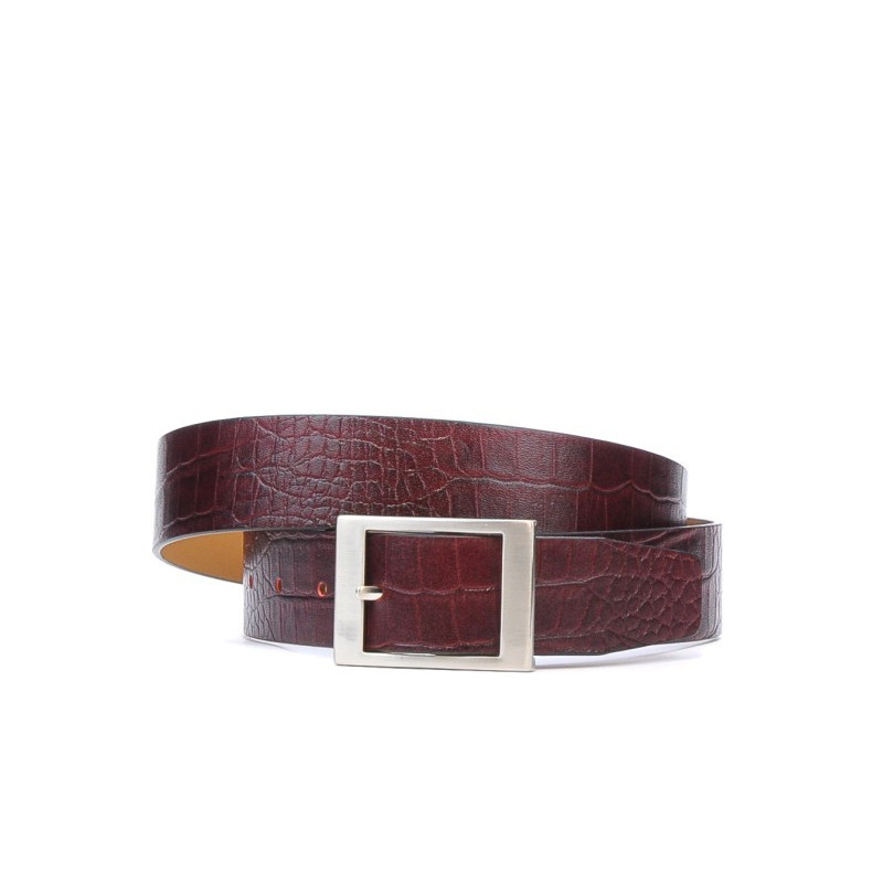 Women belt 02m croco burgundy