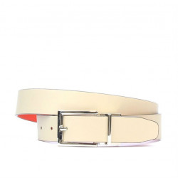 Women belt 02m bicolored cs red+beige