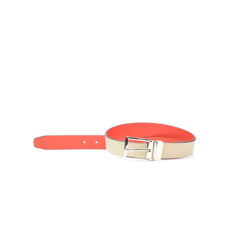 Women belt 02m bicolored cs red+beige