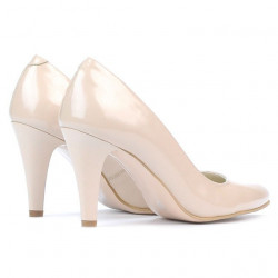 Women stylish, elegant shoes 1234 patent ivory