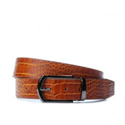 Men belt 12b croco brown cognac