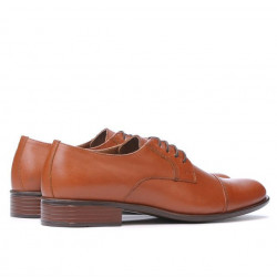Men stylish, elegant shoes 838 brown cognac