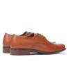 Men stylish, elegant shoes 838 brown cognac
