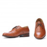 Men stylish, elegant shoes 838 brown cognac