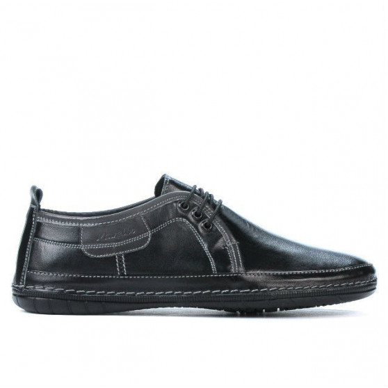 Men loafers, moccasins 865s black+gray
