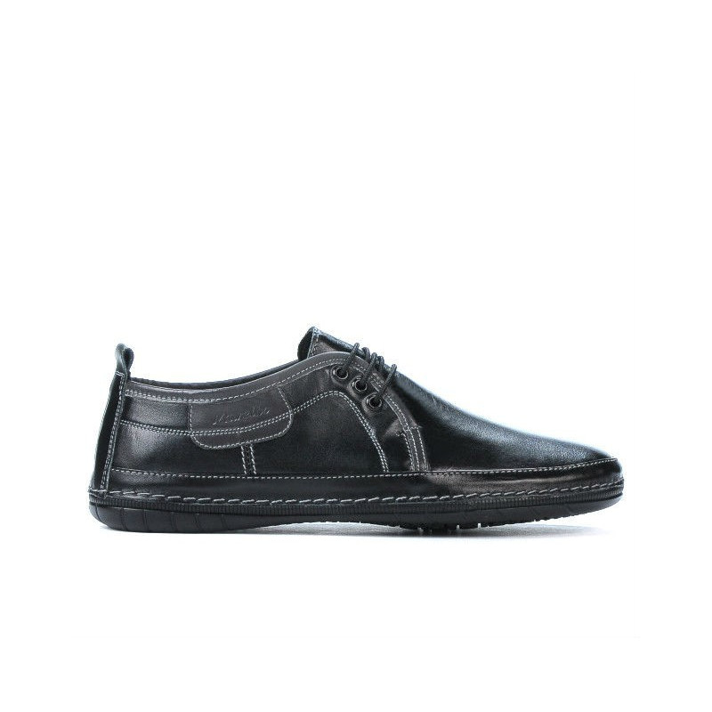 Men loafers, moccasins 865s black+gray