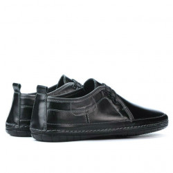Men loafers, moccasins 865s black+gray