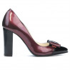 Women stylish, elegant shoes 1262 patent bordo+black