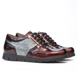 Women sport shoes 682 patent bordo combined