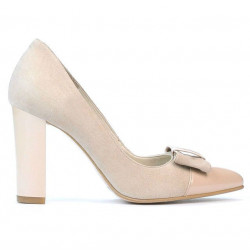 Women stylish, elegant shoes 1262 antilopa ivory combined