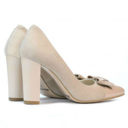 Women stylish, elegant shoes 1262 antilopa ivory combined