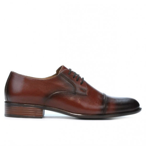 Men stylish, elegant shoes 838 a dark brown