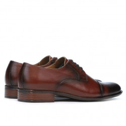 Men stylish, elegant shoes 838 a dark brown