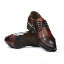 Men stylish, elegant shoes 838 a dark brown