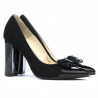 Women stylish, elegant shoes 1262 black antilopa combined
