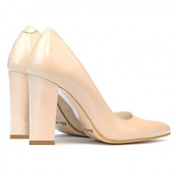 Women stylish, elegant shoes 1261 patent ivory
