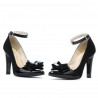 Women stylish, elegant shoes 1264 black antilopa+patent black