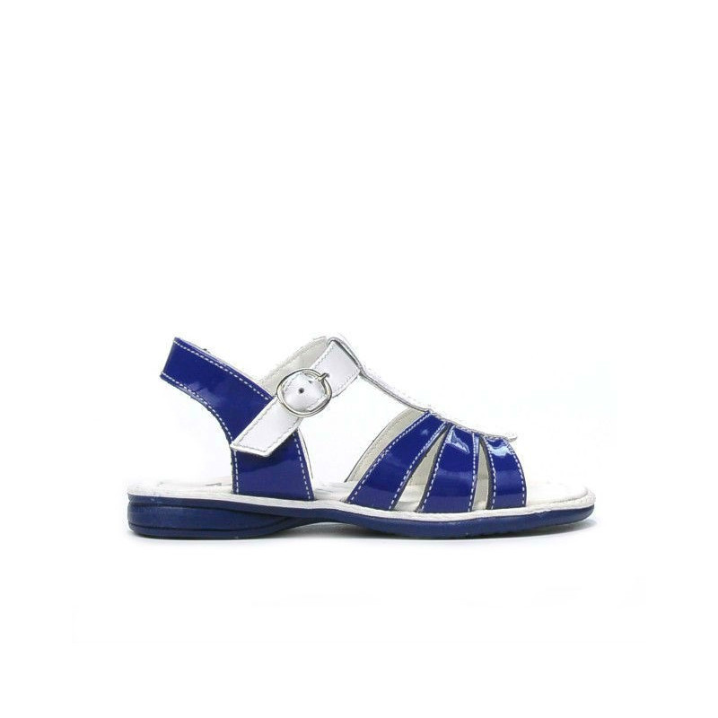 Small children sandals 53c patent blue+white