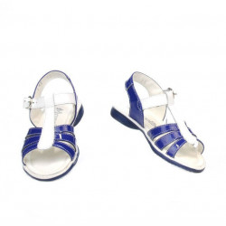 Small children sandals 53c patent blue+white