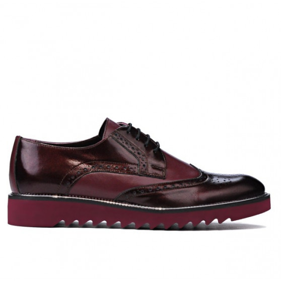 Men casual shoes 831 patent bordo combined