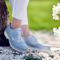 Women casual shoes 663-1 bleu pearl combined