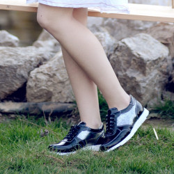 Women sport shoes 682 patent black combined lifestyle