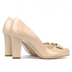 Women stylish, elegant shoes 1245 patent ivory combined
