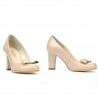 Women stylish, elegant shoes 1245 patent ivory combined