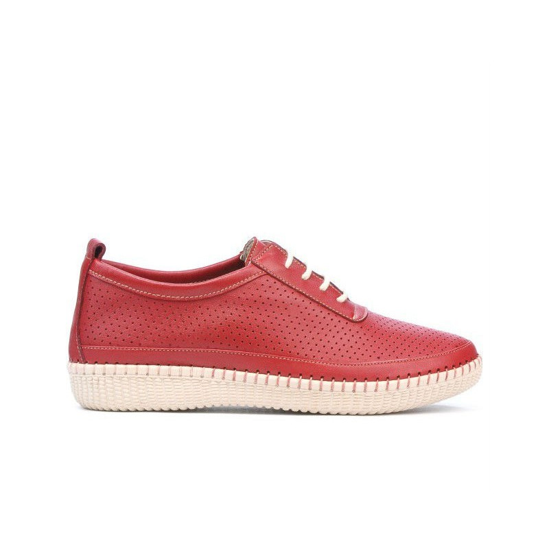 Women loafers, moccasins 688 red