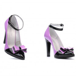 Women stylish, elegant shoes 1264 patent purple+black