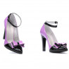 Women stylish, elegant shoes 1264 patent purple+black