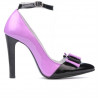 Women stylish, elegant shoes 1264 patent purple+black