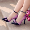 Women stylish, elegant shoes 1264 patent purple+black lifestyle