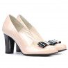 Women stylish, elegant shoes 1245 patent ivory+black