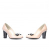 Women stylish, elegant shoes 1245 patent ivory+black