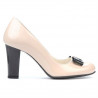 Women stylish, elegant shoes 1245 patent ivory+black