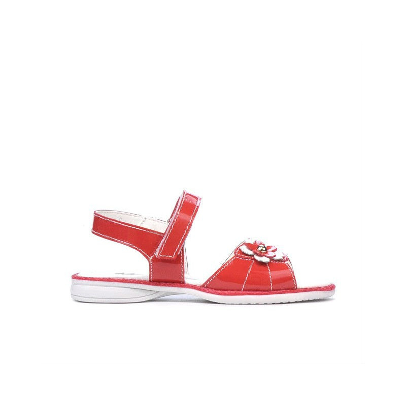 Small children sandals 55c patent red coral