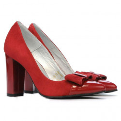 Women stylish, elegant shoes 1262 red antilopa combined