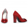 Women stylish, elegant shoes 1262 red antilopa combined