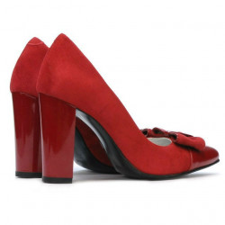 Women stylish, elegant shoes 1262 red antilopa combined