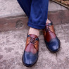 Men stylish, elegant, casual shoes 874 indigo+brown