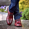 Men stylish, elegant shoes 828-1 a brown lifestyle