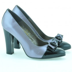 Women stylish, elegant shoes 1226 patent light purple + black