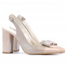 Women sandals 1267 patent ivory combined