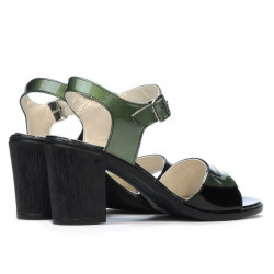 Women sandals 5042 green+black