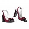 Women sandals 1267 bordo antilopa+patent bordo