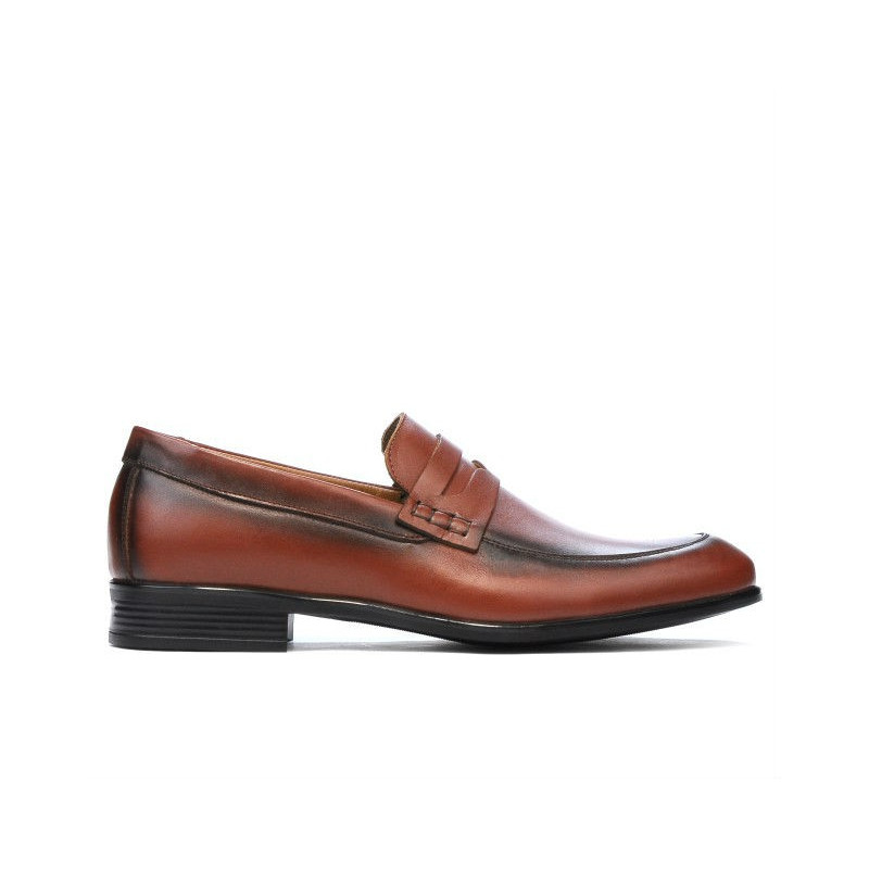 Men stylish, elegant, casual shoes 875 a cognac