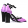 Women sandals 1266 patent purple+black