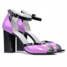 Women sandals 1266 patent purple+black